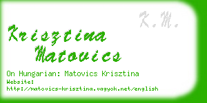 krisztina matovics business card
